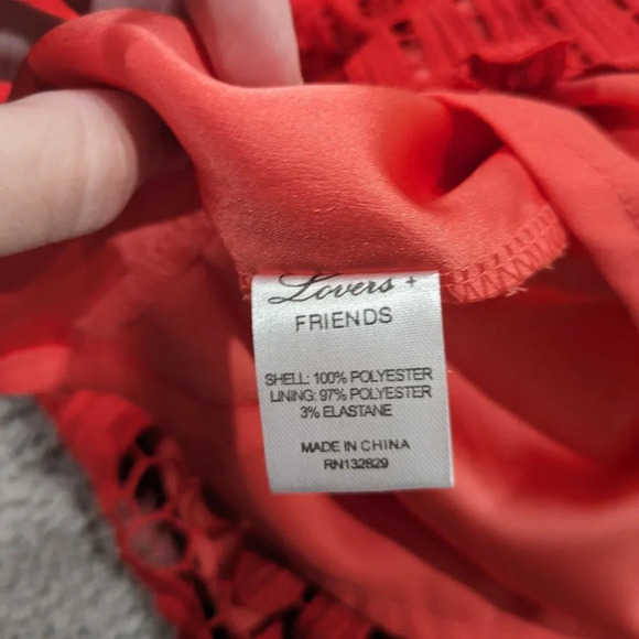 Lovers + Friends Caspian Shift Dress Red Lace Size S NWT - Picture 7 of 8